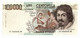 Italia - 100.000 Lire 1993 Caravaggio Varietà Doppia Stampa Sul Retro    ---- - 100.000 Lire