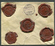 06104 WWI Russia RARE Red Cross Wax SEAL POW Petrograd Money Cover 1917 Cancel CENSOR To Denmark - Briefe U. Dokumente