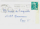 PARIS 106 Carte De Visite Mignonette à DECOUVERT Sans Enveloppe 8F Gandon Yv 810 Ob Meca 29 12 1952 - 1945-54 Marianne De Gandon