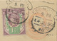 GB 1897 QV 1D Rosepostal Stationery Env Uprated W Jubilee 1 1/2D BOTH PERFINS R! - Perfin