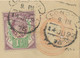 GB 1897 QV 1D Rosepostal Stationery Env Uprated W Jubilee 1 1/2D BOTH PERFINS R! - Gezähnt (perforiert)