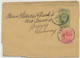 GB POSTAL STATIONERY PERFINS 1905 King EVII ½D Yellowgreen Wrapper PERFIN "C&S - Perforés