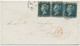 GB 1861 QV 2d Blue Pl.8 (3x GE,GI,GJ) Very Rare Multifranking Superb Cvr "79" - Lettres & Documents