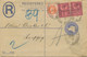 GB 1896 QV 2D PS Uprated Jubilee ½ D 6 D (2x) REGISTERED / NORWOOD-St.B.O.E.C. - Lettres & Documents