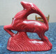 ANTIQUE ART DECO FAIENCE CAPRICORNE STATUE CERAMIQUE ROUGE * STEENBOK * CAPRICORN ? Fontinelle Dax Lejean Boch ? Z482 - Altri & Non Classificati