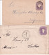 CHILI - 1888 + 1899 - ENTIER POSTAL - 2 ENVELOPPES De CHILLAN ! Et PARRAL ! TARIF INTERIEUR - Chile