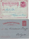 CHILI - 1886 + 1894 - ENTIER POSTAL - 2 CARTES (UNE A BORD Du VAPEUR "PENTAUR") - TARIF INTERIEUR - Chile