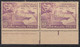 10c Perlis UPU. U.P.U., Universal Postal Union, MH 1949 Pair, Airplane, Ship, Globe, Malaya / Malaysia - Perlis