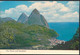 °°° 25088 - SAINT LUCIA - THE PITONS AND SOUFRIERE - 1972 With Stamps °°° - Santa Lucía