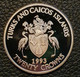 Turks And Caicos Islands 20 Crowns 1993  "40th Anniversary Of The Accession" (Silver - Proof) - Turcas Y Caicos (Islas)
