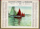 CALENDRIER GF 1937 - Sortie Du Port, Dessin De D Labouré, Imprimeur Oller Puteaux (calendrier Double) - Grossformat : 1921-40