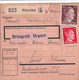1944 - MOSELLE - CARTE COLIS POSTAL URGENT ! De MÜNZTHAL / ST LOUIS LES BITCHE => SAALES (ALSACE) - Brieven & Documenten