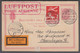 1925. DANMARK. Air Mail 25 øre On 10 ØRE BREVKORT FRA DANMARK Small Figures Replycard... (Michel 145) - JF416440 - Airmail