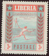 LIBERIA 1955 3 C Tennis Superb U/M MAJOR ERROR & VARIETY: MISSING COLOR YELLOW - Liberia