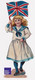 Rare Chromo Découpis Fille Fillette En Robe Drapeau Angleterre Patriotisme - Little Girl English Flag Patriotic A46-59 - Children