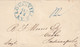 Stampless Cover, Louisville KY (Kentucky), Blue Postmark, To Indianapolis IA (Iowa), 14 August 1844, Manuscript '12' - …-1845 Prephilately