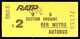 Ticket  RATP RER METRO AUTOBUS 2e Classe U U Section Urbaine - Ohne Zuordnung