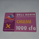 BENIN-(BJ-ORE-REF-0001A2)-dark Pink-(25)-(1000fcfa)-(0107-147-783-9295)-used Card+1card Prepiad Free - Benin