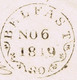 Ireland Belfast 1819 Fancy Mileage Cds BELFAST 80 On Two Letters To Glenarm, One Returning Altered Bank Note "£1 To £3" - Préphilatélie