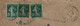 Enveloppe Avec  5c Semeuse X 3  Oblit  FOIX  ARIEGE   1918 + Griffe " Bureau Evacue " - 1914-18
