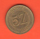 Zaire 5 Cinq Zaires 1987 Bronze  Coin - Zaire (1971-97)