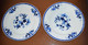 2 Assiettes Porcelaine De Tournai Décor à La Mouche - 24,5 Cm - Bleu Intense - Doornik (BEL)