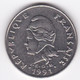 Polynésie Française. 20 Francs 1991,  En Nickel - French Polynesia