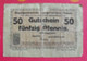 Allemagne. 50 Fünfzig Pfennig. Stadtgemeinde Langenschwalbach. J.P Himmer Augsburg - A Identifier