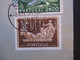 Delcampe - Portugal 1954 Via Aerea/Luftpost Firmenumschlag Banco Nacional Ultramarino Lisboa Marken Mit Perfin / Firmenlochung BNU - Storia Postale