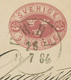 SCHWEDEN 1884 Sex Öre Dunkellila GA-Postkarte-Frageteil N. Wenersborg Bahnpost - 1872-1891 Ringtyp