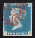 Timbre Grande Bretagne 2 Pence Bleu Blue SG5 Croix Malte Rouge Plate 2 Sans Défaut - Used Stamps