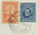 URUGUAY 1912 5 C Artigas + Propaganda Stamp 5 C Red "POR ESPANA" To ARGENTINA - Uruguay