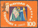 URUGUAY 1974 Christmas 100 P. U/M MAJOR VARIETY: MISSING COLORS RED And LILAC - Uruguay