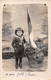 Thème Enfants        Carte Photo   Garçonnet En Marinière Posant Avec Un Drapeau Français .       (voir Scan) - Autres & Non Classés