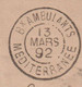 Bureaux Ambulants Mediterranee - 13 Mars 1892 - Bureau De Service - Direction Des Postes - Rare - Spoorwegpost