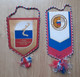 2x Vintage Pennant RUSSIA  Handball Federation Pennant Size 11x24cm; 12x19cm!” - Handball