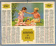 CALENDRIER GF 1967 - Gouter Des Enfants Sur L'herbe (barboteuse), Imprimeur Oberthur Rennes - Grand Format : 1961-70