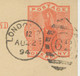 GB 1894 QV 1d Orangered Superb Postcard W Duplex-cancel "LONDON-S.W. / 62" - Storia Postale