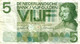 NETHERLANDS 5 GULDEN GREEN MAN FRONT MOTIF L BACK DATED 26-04-966) P90a VF READ DESCRIPTION !! - 5 Florín Holandés (gulden)