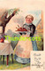 CPA EN RELIEF GAUFREE THANKSGIVING GODT NYTT AR FEMME EMBOSSED CARD SVERIGE SWEDEN - Thanksgiving