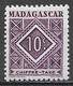 Malagasy Republic 1947. Scott #J31 (MH) Numeral Of Value - Portomarken