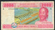 C.A.S.Letter A GABON P408Ab 2000 FRANCS 2002  RARE Signature 9 FINE FOLLDS ,NO P.h.,NO Tear ! - États D'Afrique Centrale