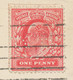 GB 1906 EVII 1d Red (PERFIN „D.B.“) On Superb B/w Postcard (House Of Commons) – PERFINS On Postcards Are Extremely Rare - Gezähnt (perforiert)