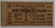 PARIS METROPOLITAIN Ticket 2e Classe S 096 Tarif N 1948 Non Poinçonné EXCELLENT ETAT Pub CATOX Lessive Savon - Europa