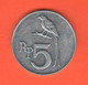 Indonesia 5 Rupie Rupiah 1970 Aluminum Coin Uccelli Birds - Indonesia