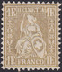 SUISSE, 1862, Helvetia Assise 1 Fr Or, Gomme D'origine, MNH**(Yvert 41) - Ungebraucht