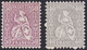 SUISSE, 1867-78, Helvetia Assise 40c, 50c, Gomme D'origine, MNH** (Yvert 47-48) - Neufs