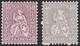 SUISSE, 1867-78, Helvetia Assise 40c, 50c, Gomme D'origine, MNH** (Yvert 47-48) - Unused Stamps