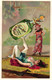 3 Cartes Chromo Gellé Frères Parfum 1896 Cirque Clown Acrobatiste Lith. Cheret - Vintage (until 1960)