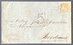 Espagne Lettre 1867 N°88a 12c Orange Obl Roue De Charette 41 + Entrée Esp St Jean De Luz/Amb.A PD + Taxe 5c  Bordeaux - Briefe U. Dokumente